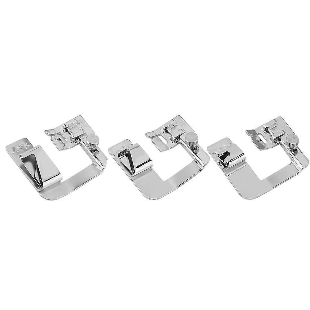3-Piece Home Sewing Machine Presser Foot Hemming Accessories Kit for Low-Shank Models, Adjustable Size, Durable Material