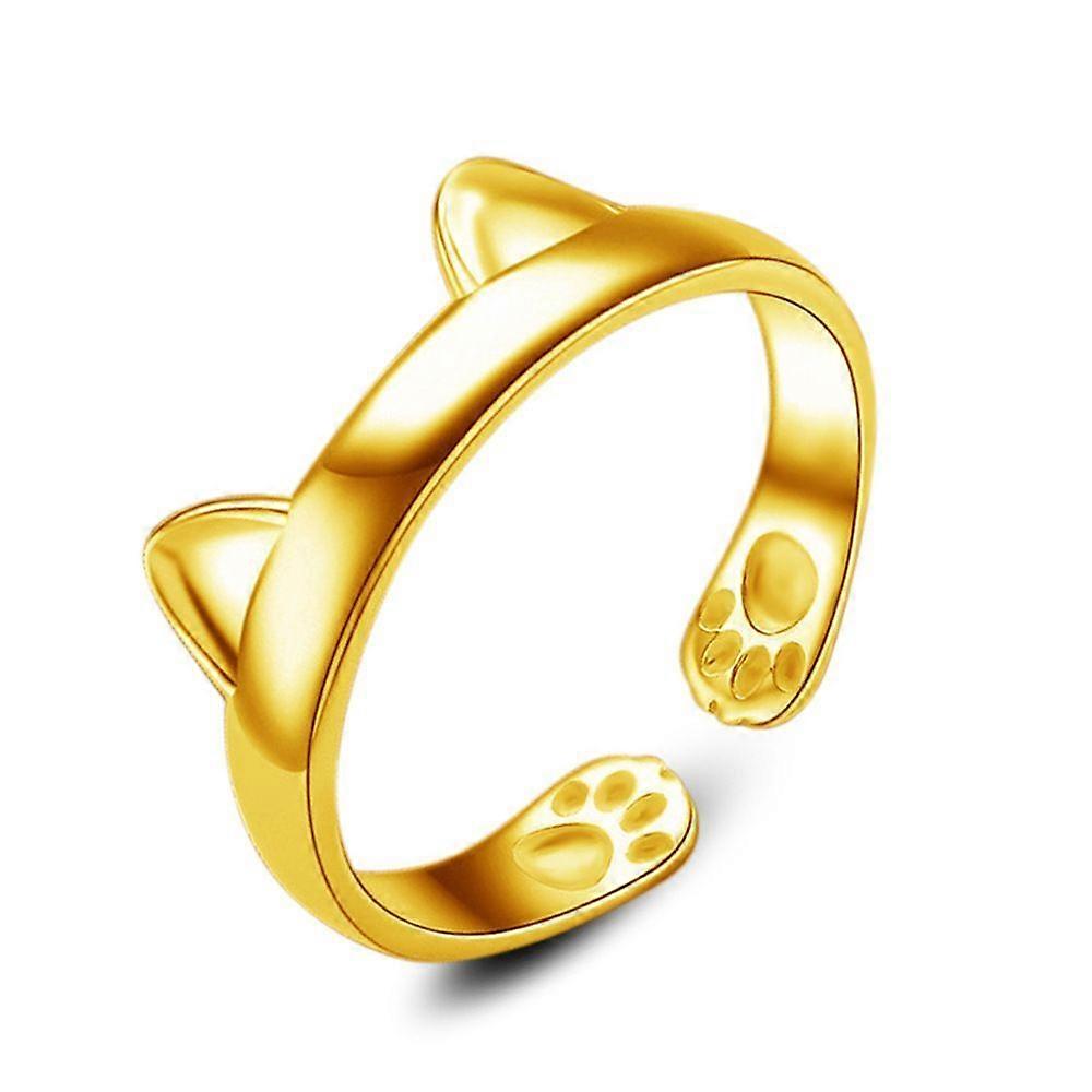 Drăguț Cat Paw Open Inel reglabil 925 Silver Cat Paw Print Inele de argint Femei 925 Inele Femei Doamnelor Inel