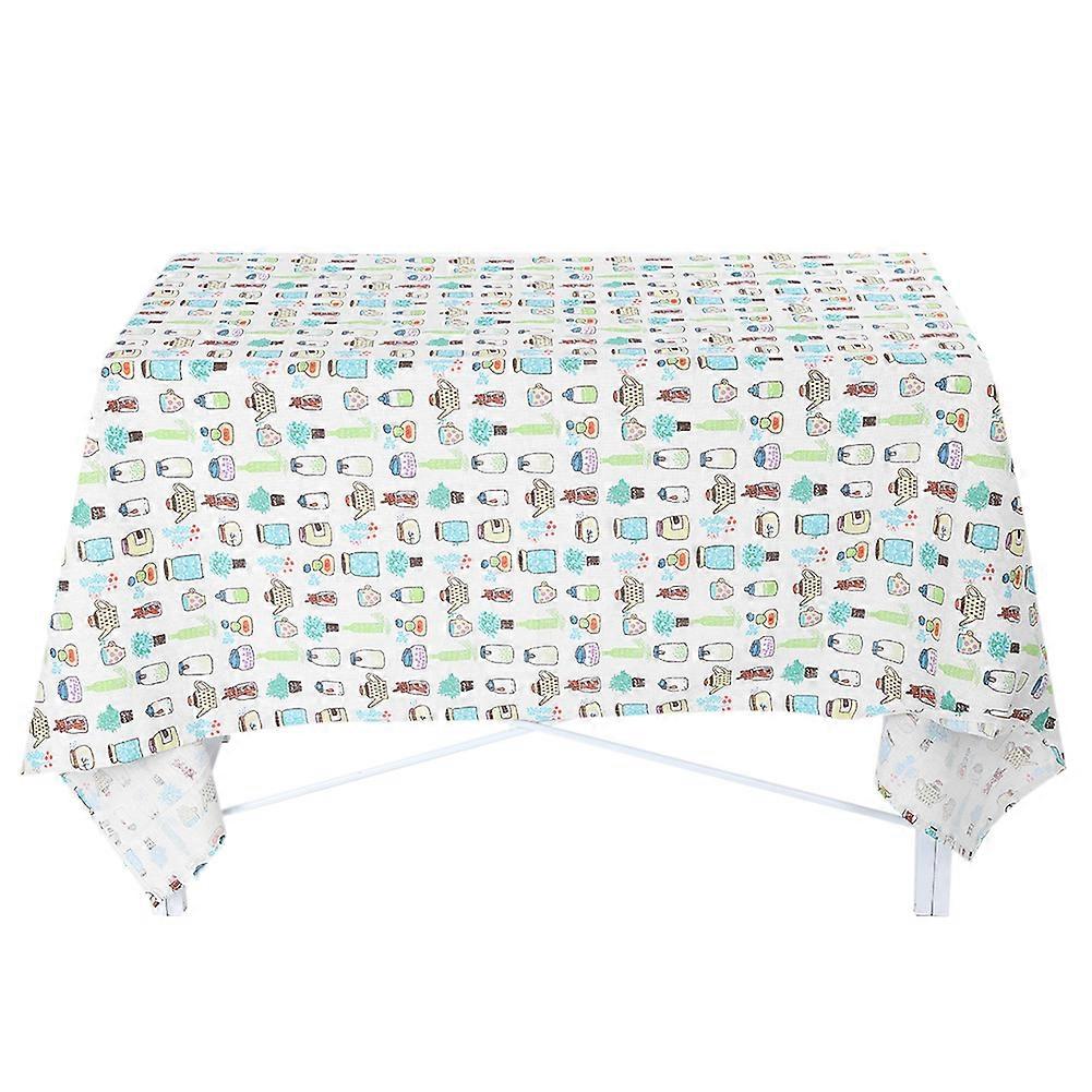 Cotton and linen tablecloth decoration, cartoon pattern tablecloth (140*100)