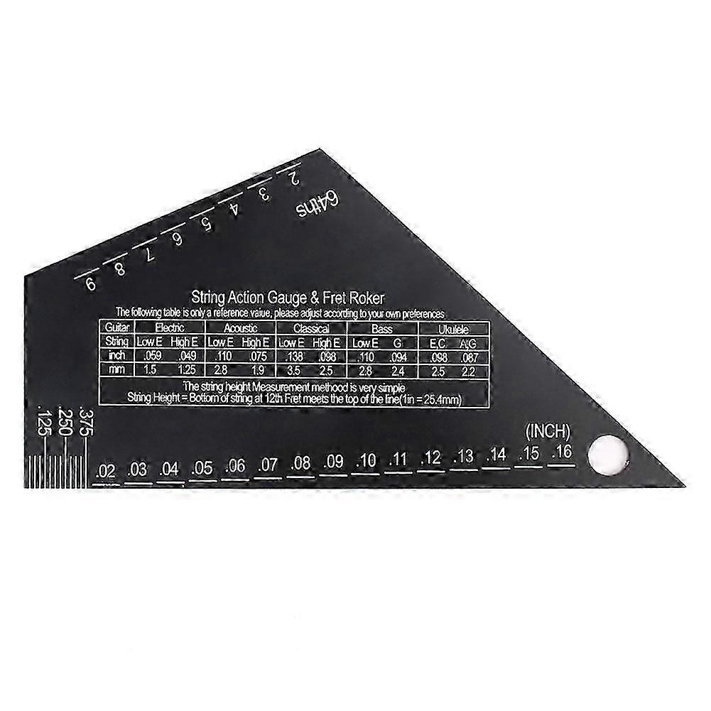 Guitar String Action Gauge String Height Ruler Fret Rocker Fret Leveling Guide