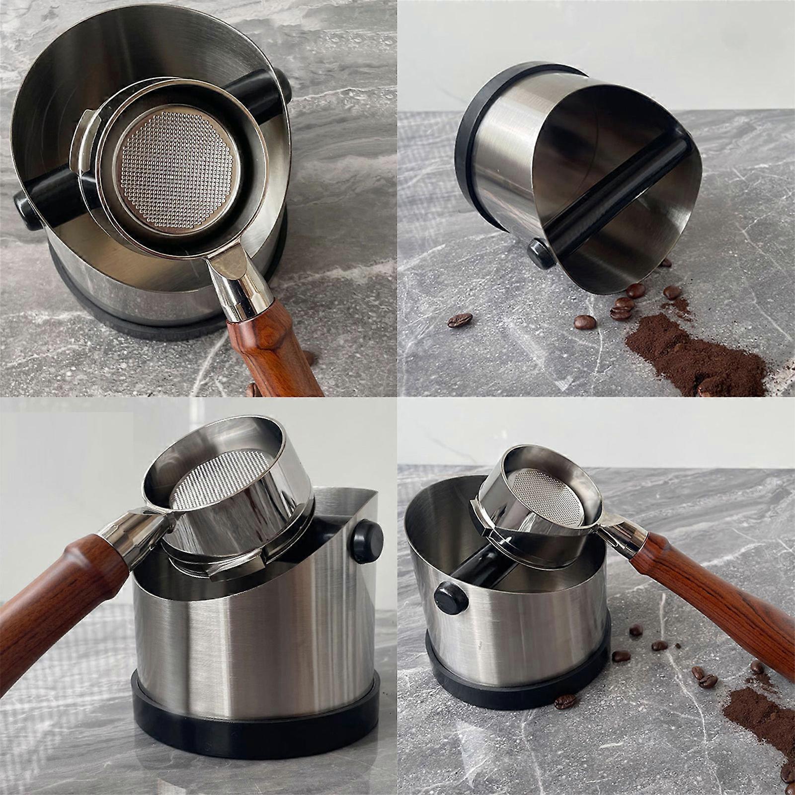 Coffee Knocks Box with Beveled Design and Rubber Rings Coffee Ground Bin for Stable and Quiet Use in Kitchens