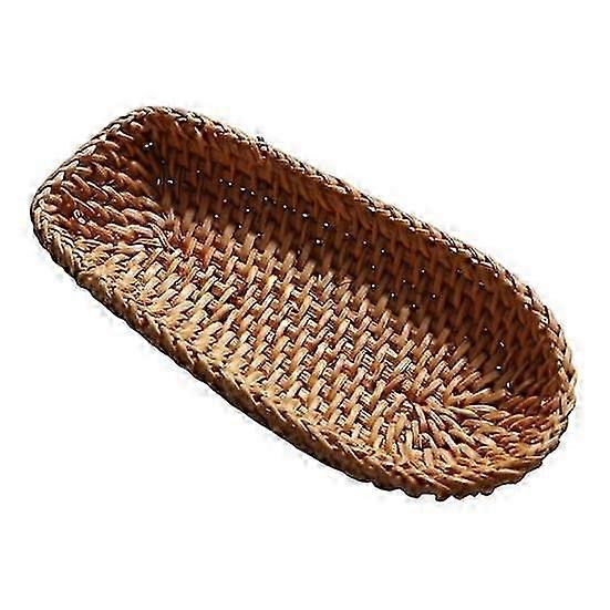 Storage Basket Solid Color Shooting Props Rattan Breakfast Bread Snack Container for Dinning Table