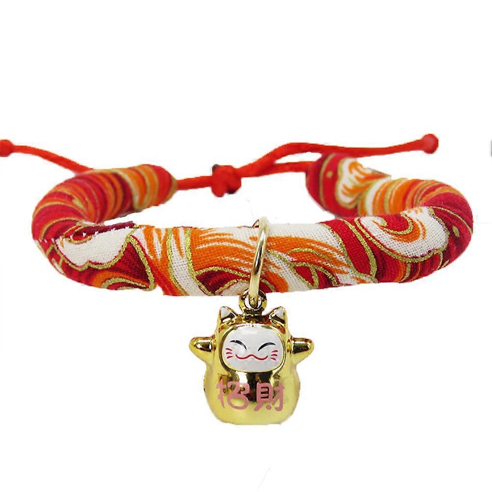 Adjustable Dog Cat Collar with Printed Necktie and Bell