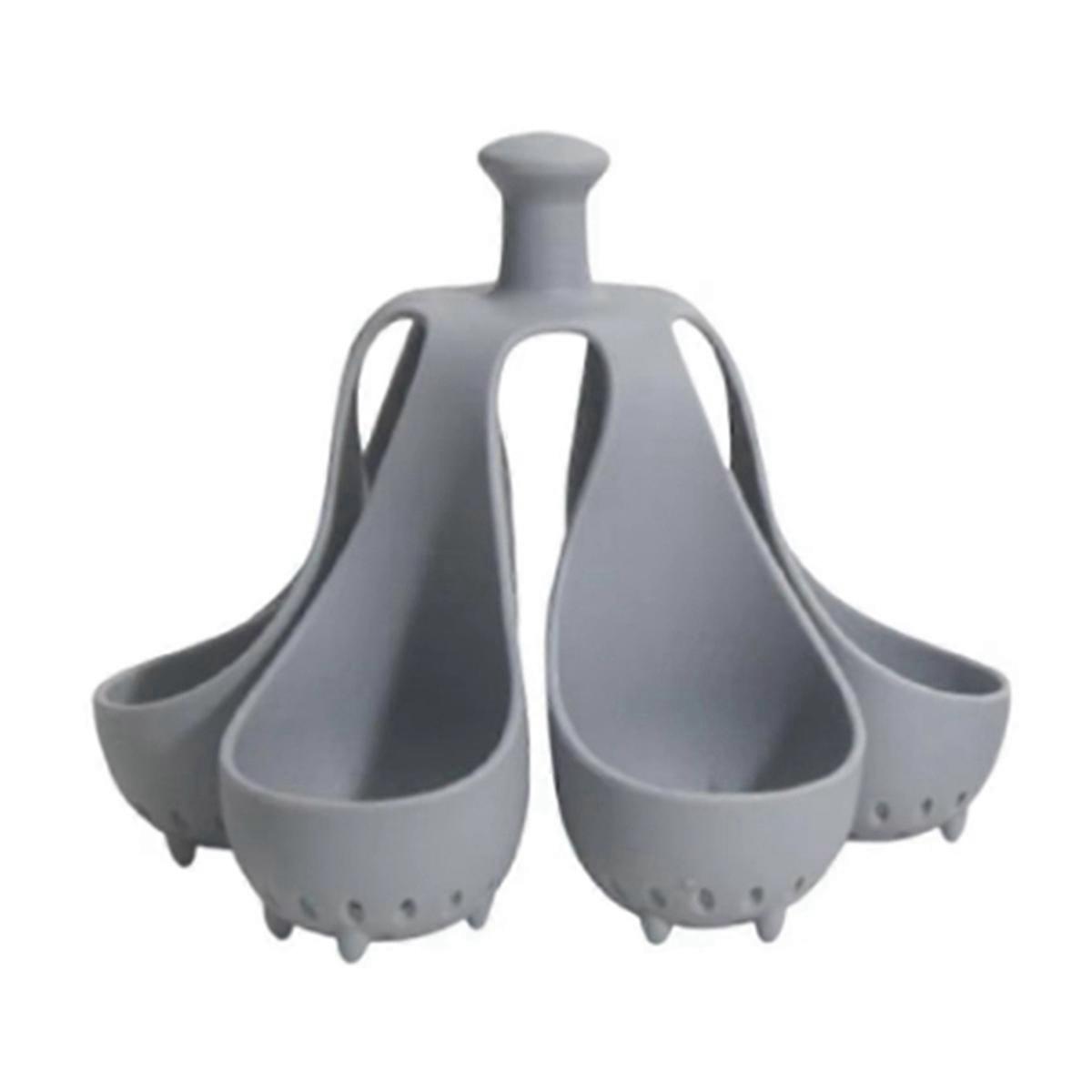 Boiled Egg Holder Silicone Handle Egg Cooker Silicone Egg Steamer Tray with Anti-Scald Handle for Cooking Steamed,B