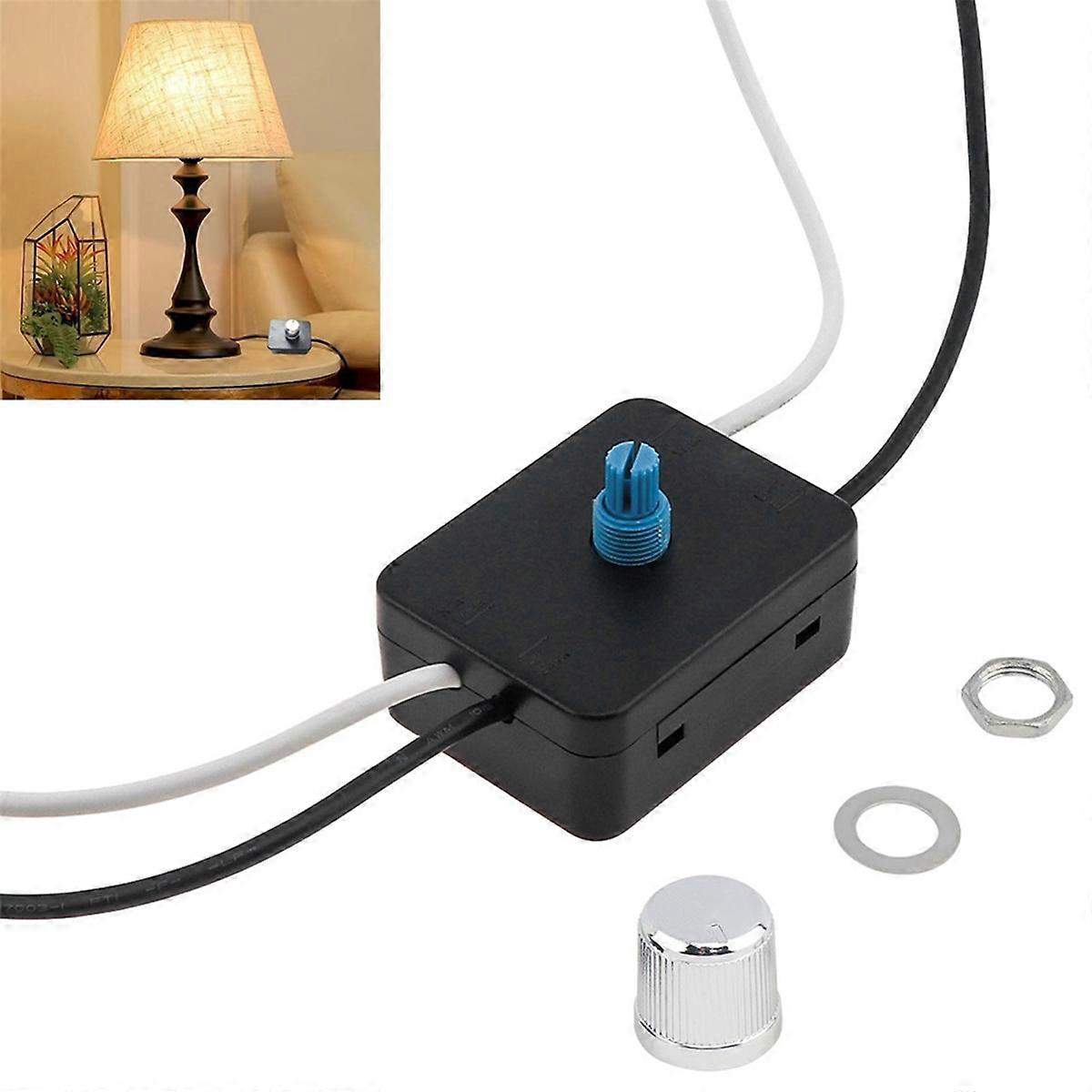 Built-in Dimmer Switch Combo Kit 120V Rotary Canopy Dimmer Switch Replacement for Table Lamps / Floo