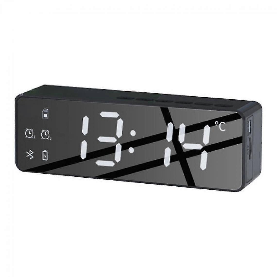 Wireless Bluetooth Speaker with FM Radio, Alarm Clock, Subwoofer, TF Card, Portable for Small Mi