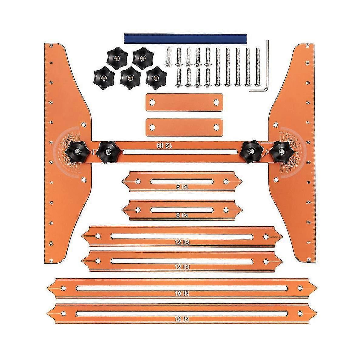 Stair Tread Template Tool-Solid Metal Stairs Jig for Accurately Measuring Angle and Length,For Stairs,Risers,Partition