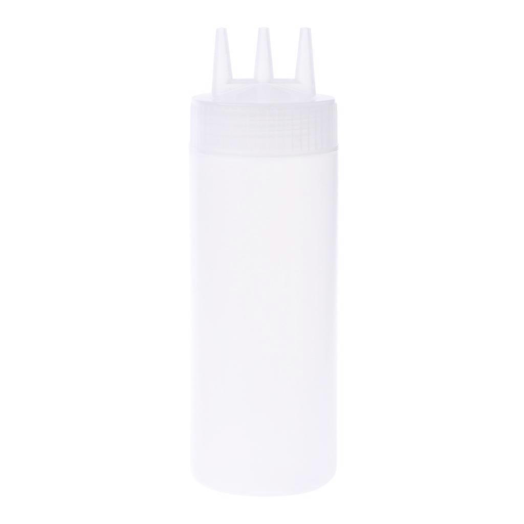 Convenient 3 Hole Outlet Squeeze Bottle Convenient 3 Hole Nozzle Squeeze Bottle Enhancing Your Dining Experience White