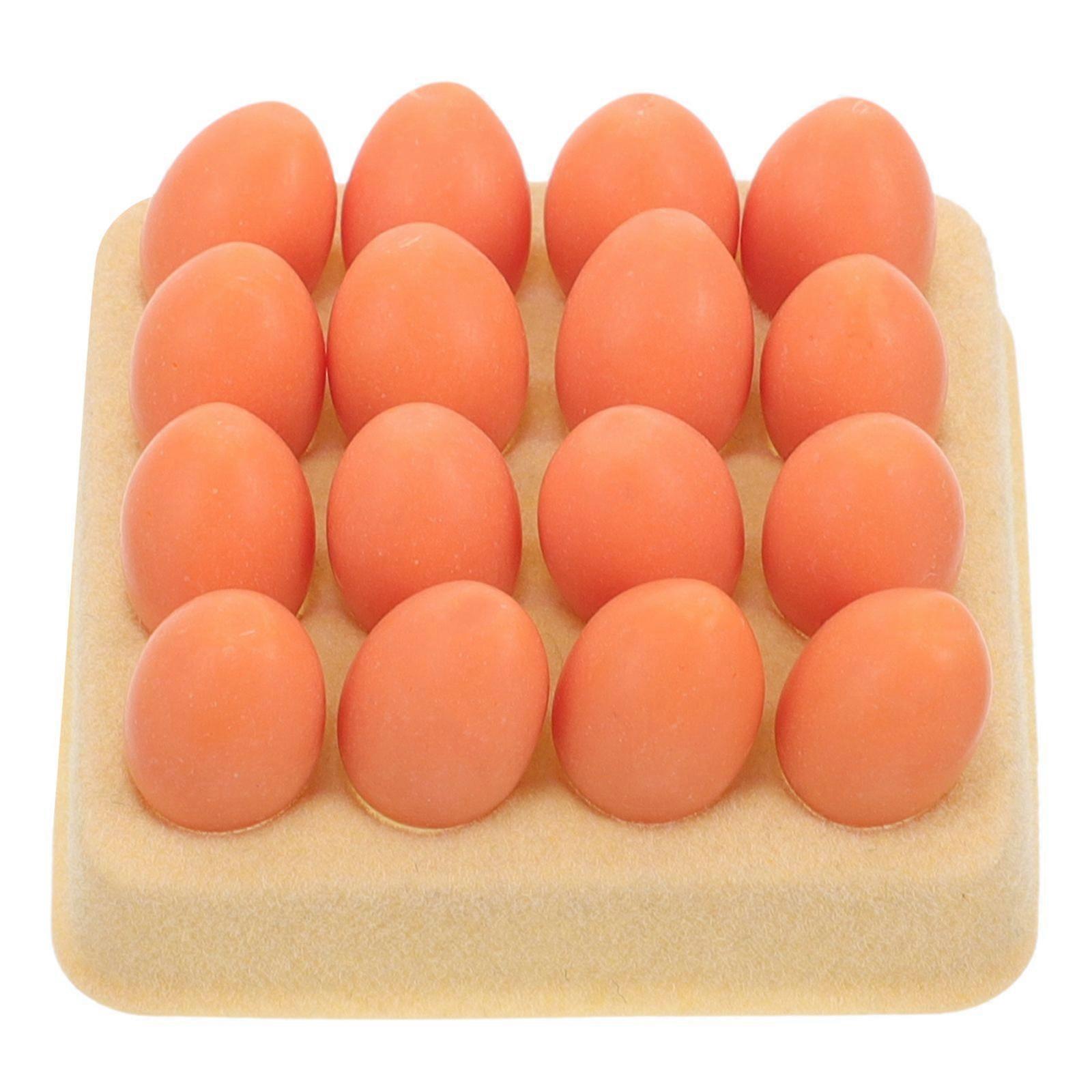 1 Set Mini Simulation Eggs Miniature Fake Eggs Tiny Eggs with Mini Tray