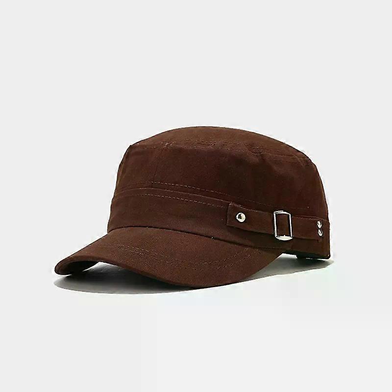 Washed Cotton Flat Caps Summer Autumn Adjustable Belts Army Cap Military Style Cadet Chapeau Women Men Outdoor Painter Hats