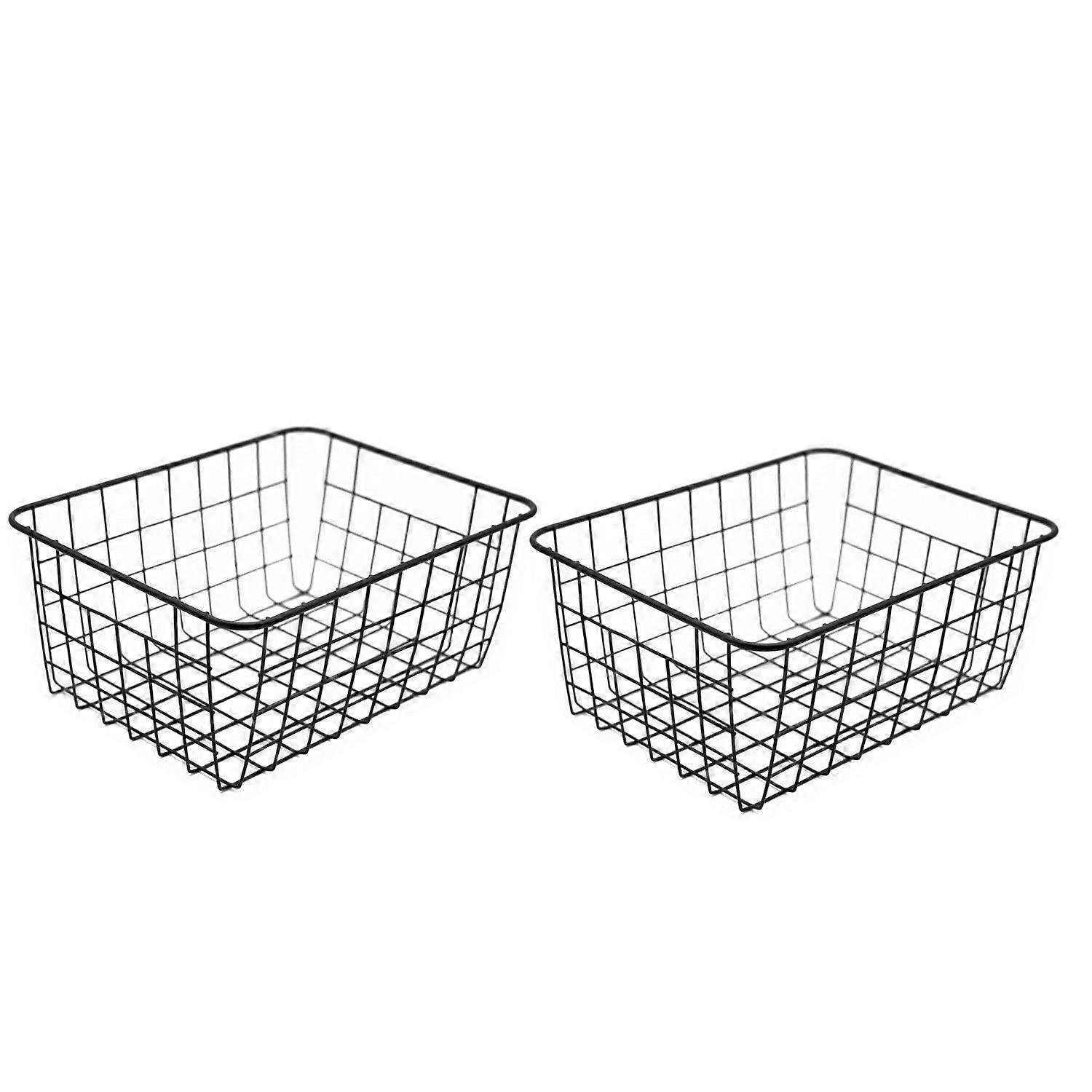 2 Metal Baskets for Bathroom Organizer and Closet Storage