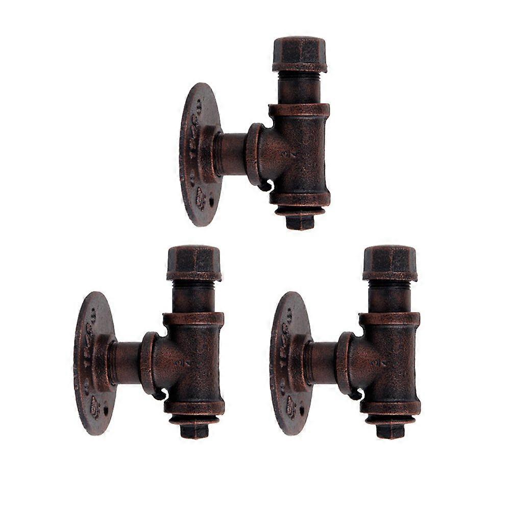 3 Pack Industrial Iron Pipe Towel Hook Rack with Mounting Hardware Included