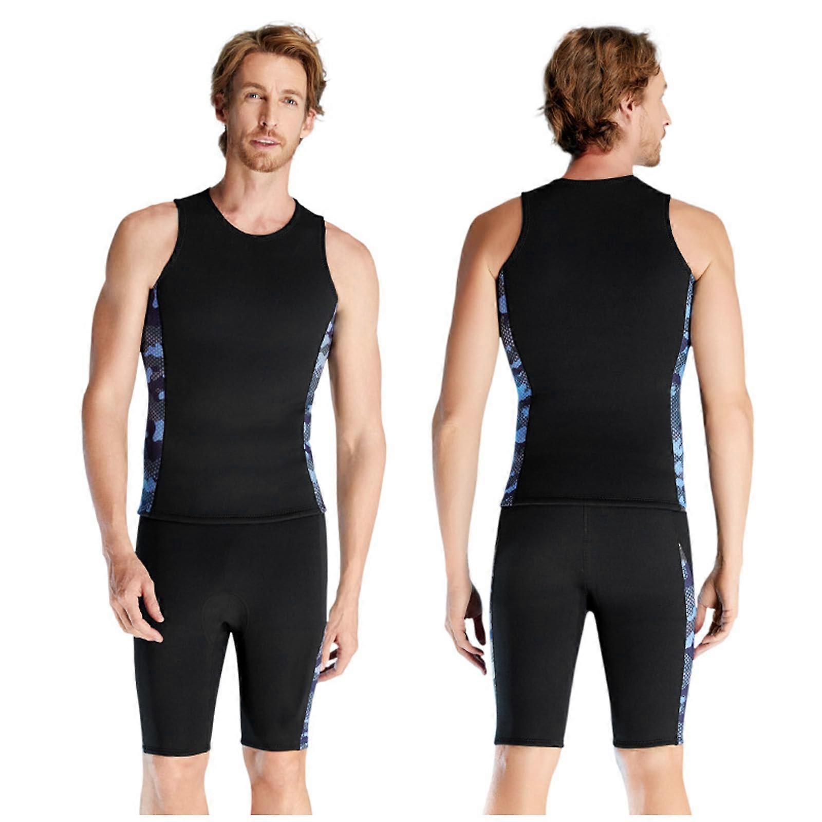 2-Pieces Diving Suit for Men Women, Wetsuit Top Sleeveless & Wetsuit Pants Neoprene 2mm