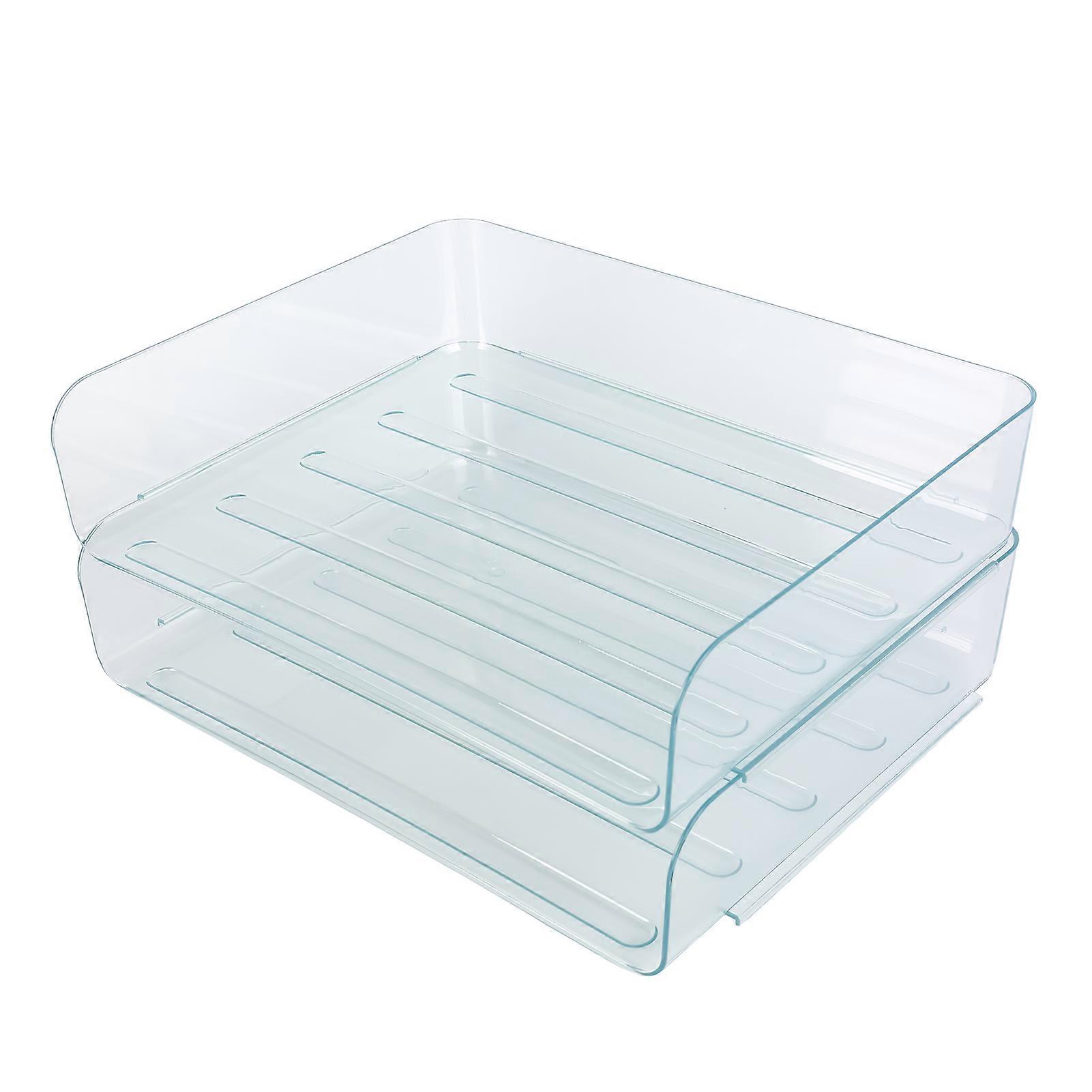 Clear Stackable Document Organizer 2 Layer Anti-Skid Storage Rack Suitable For School Home Office