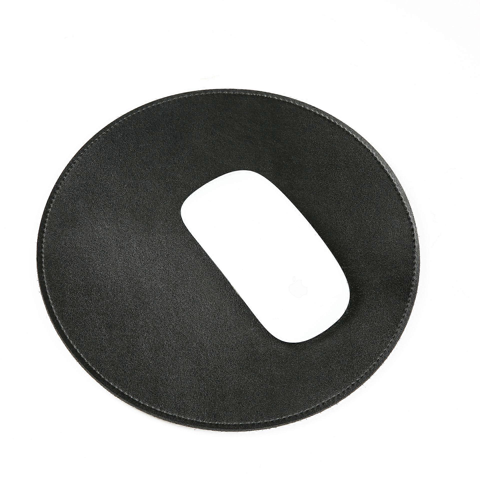 Mouse pad, high-quality textured small round mouse pad, diameter 22cm, black, stitched edge non-slip waterproof rubber mouse pad