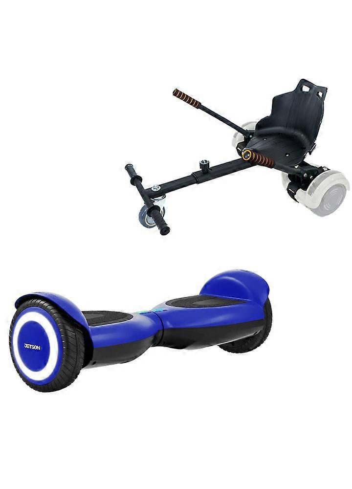 Hoverboard da 6,5 pollici con Hoverkart standard, Jetson Prism Blue, gamma standard e sedile ergonomico nero, bilanciamento intelligente