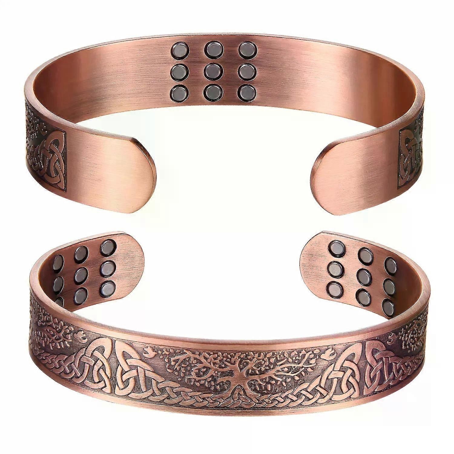 Adjustable Men s Copper Magnetic Bracelet - Hypoallergenic Solid Cuff Bangle for Wellness & Style