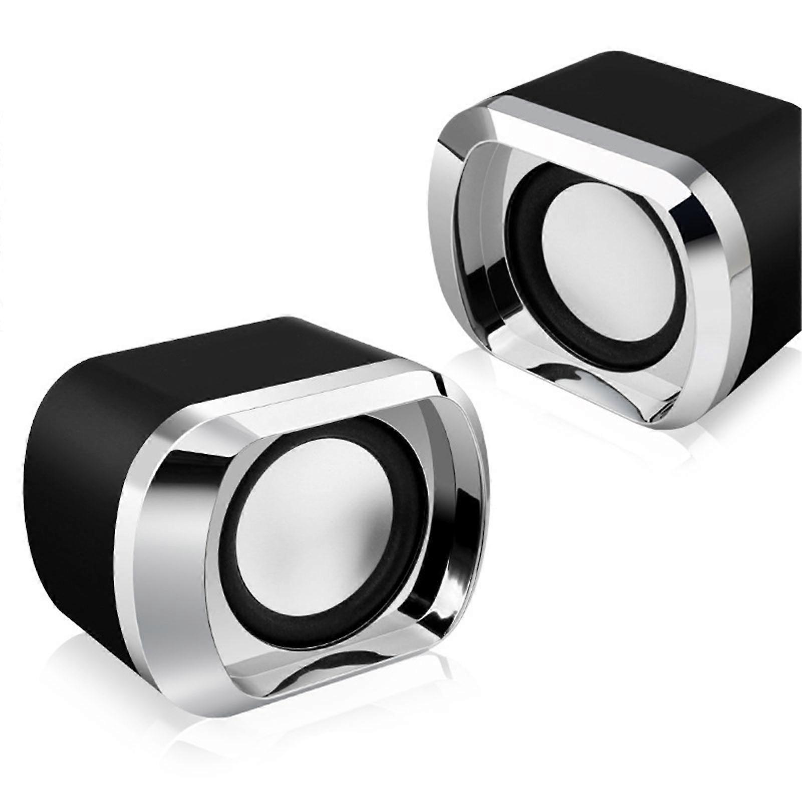1 Pair Multifunction Stereo Sound Strong Bass Large Volume USB Mini Speaker for Computer Laptop Desktop