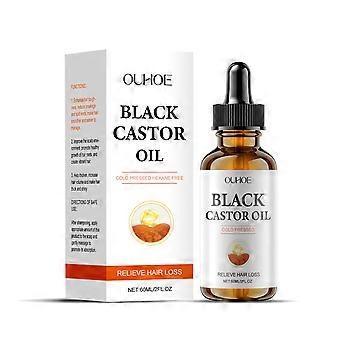Black castor hair care essential oil nourishes scalp soft and smooth hair moisturizing light hair care essence oil