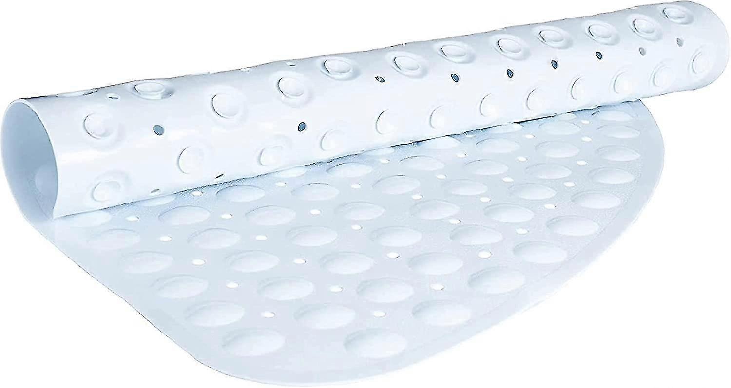 Ergonomic Walk-In Shower Tray Mat White 54x54cm Non-Slip Mildew-Resistant Machine Washable Perfect for Kids and Elderly