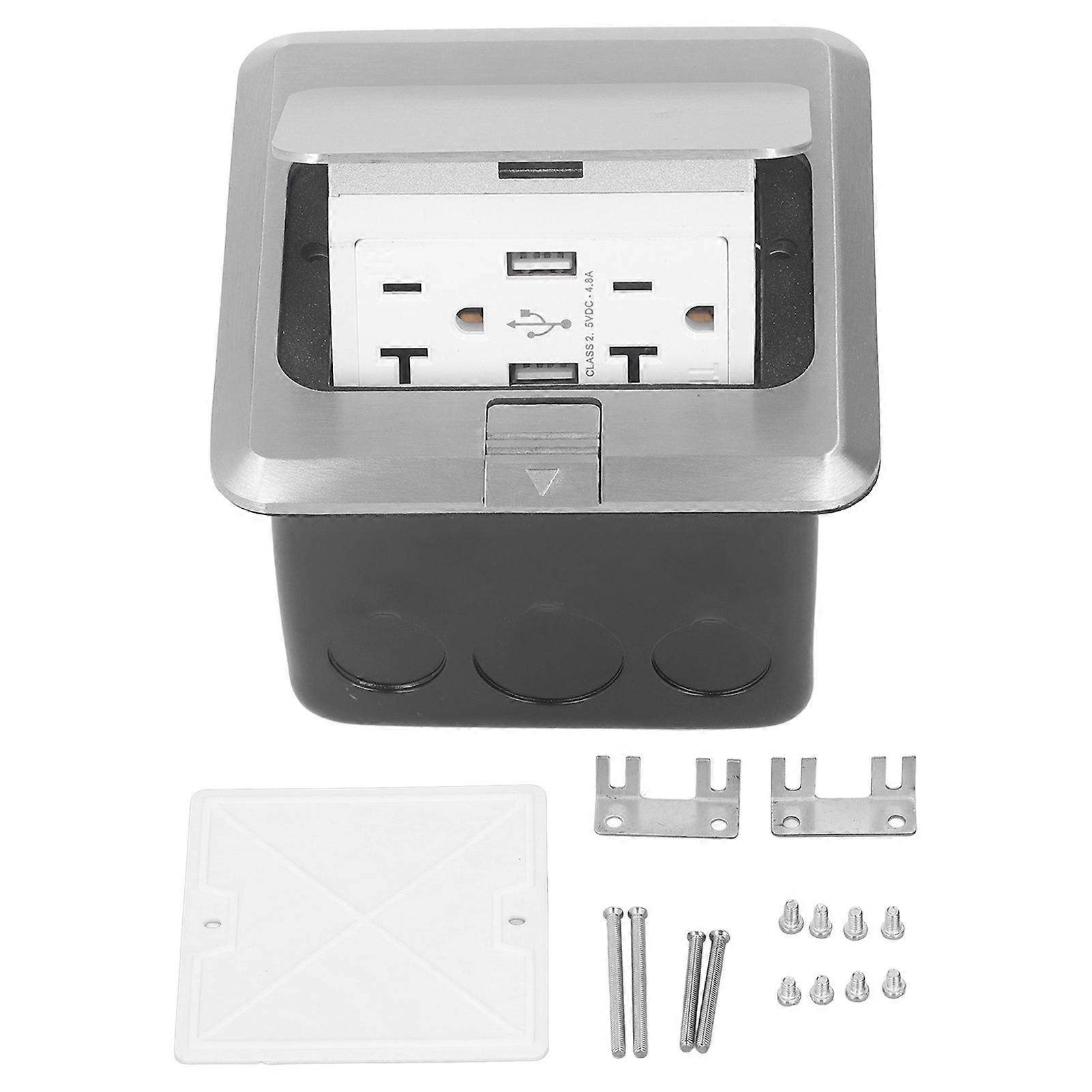 Desktop Socket 20A Bounce Design Outlet Table Connection Box Table Recessed Outlet with 2 USB Port