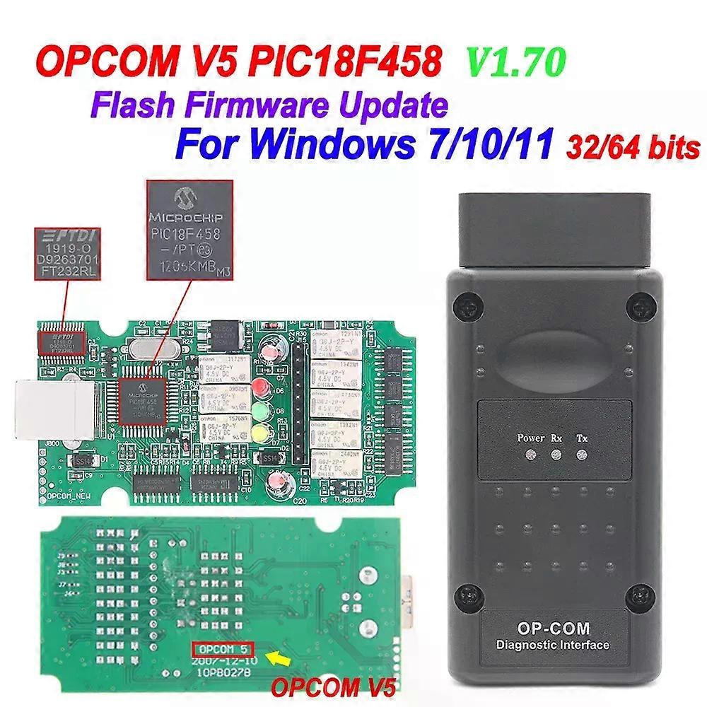 New 2021 200603a OPCOM V5 PIC18F458 OP COM 1.70 Support Flash Firmware Update OP-COM CAN BUS OBD2 Car Diagnostic Tool For Opel