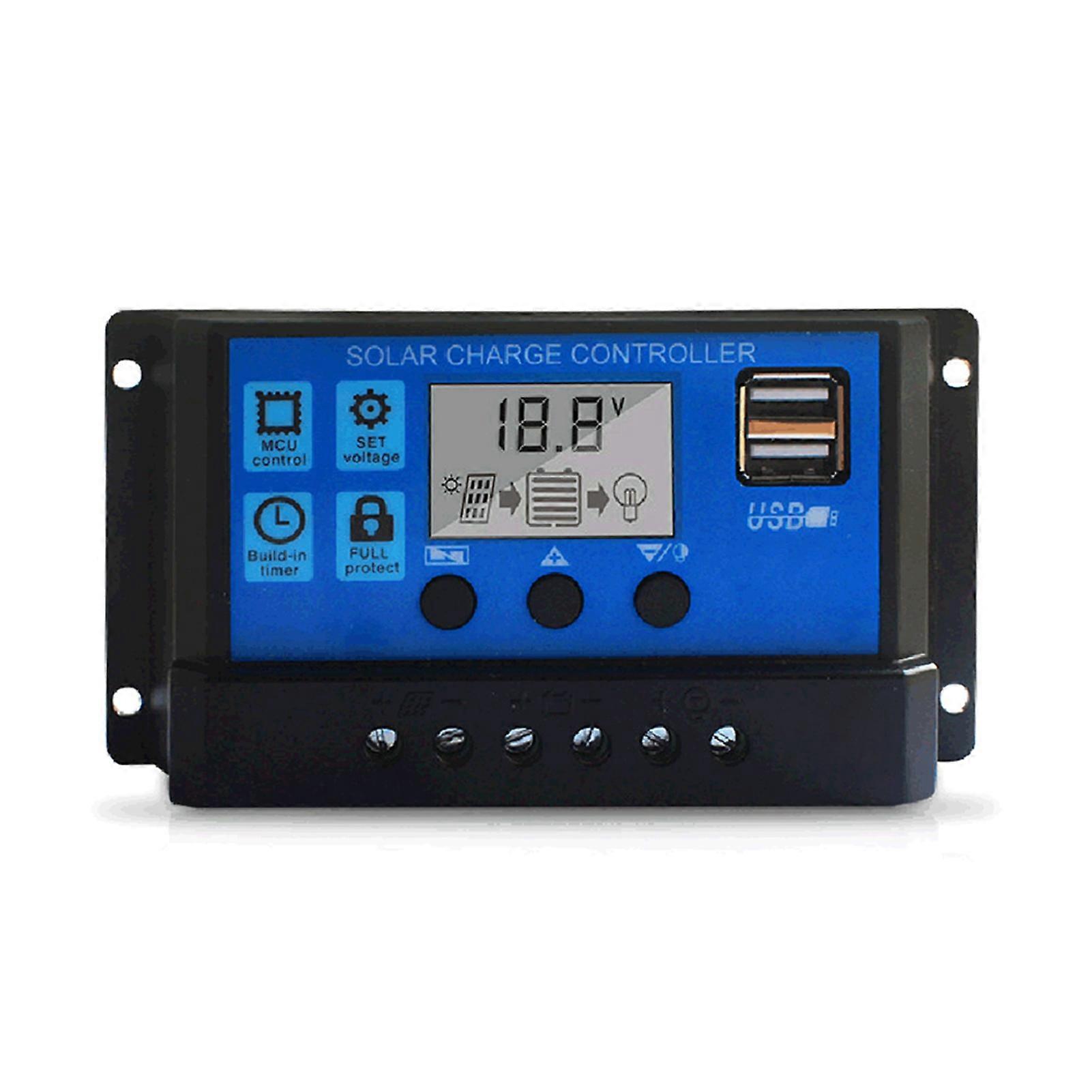 Solar Charge Controller 60A Automatic Voltage Regulation Adjustable Solar Panel Regulator Intelligent LCD Display Full Protection Durable for Home Us