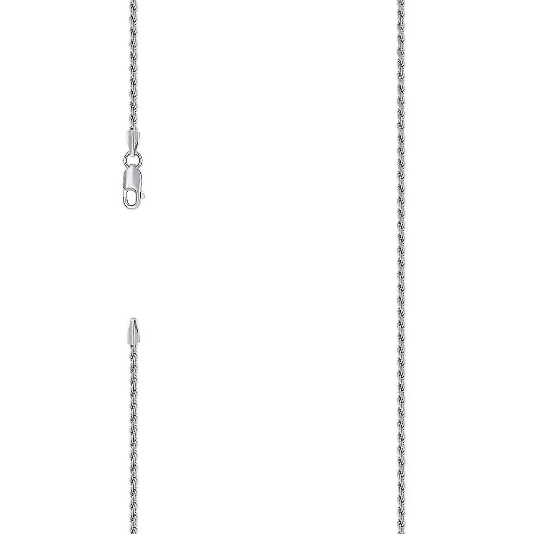 925スターリングシルバーソリッドロープチェーンロジウム2mmブレスレットリンク-女性と男性のためのブレスレット - 長さ:7から9