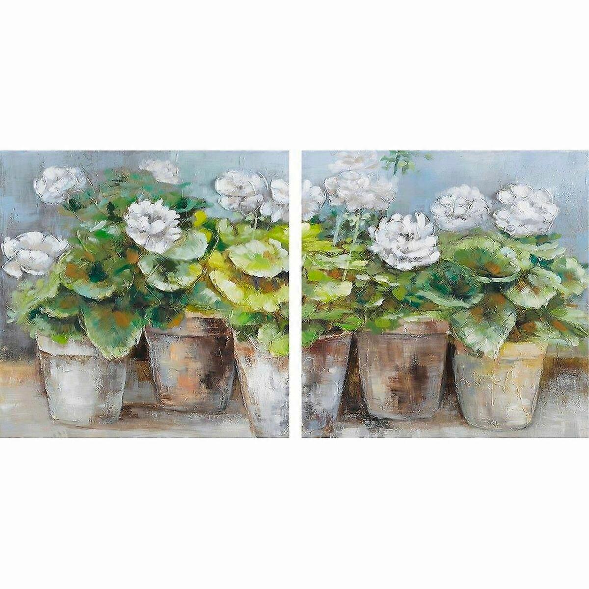Canvas DKD Home Decor Pine Canvas 80 x 3.5 x 80 cm