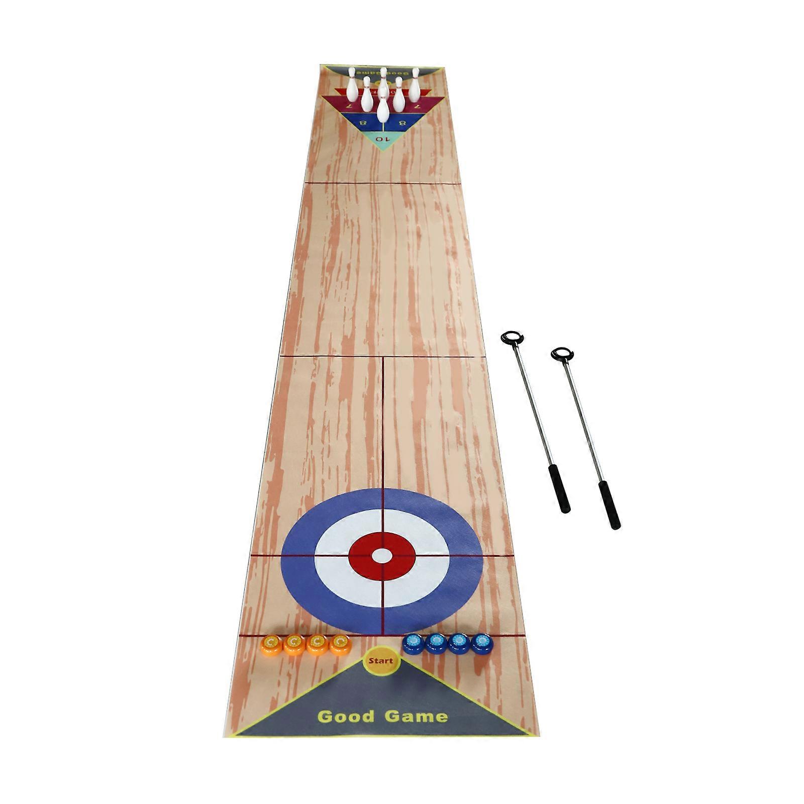 3-in-1 Table Curling Game Portable Indoor Bowling/Shuffleboard Game
