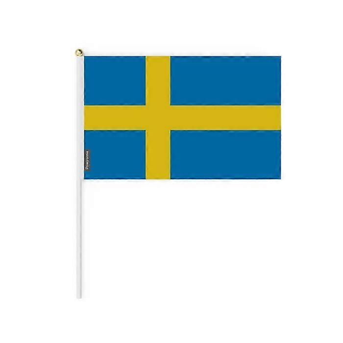 Mini Flag - Sweden - 14 x 21 cm - Pack of 50 - Polyester - Lightweight - Double-Sided