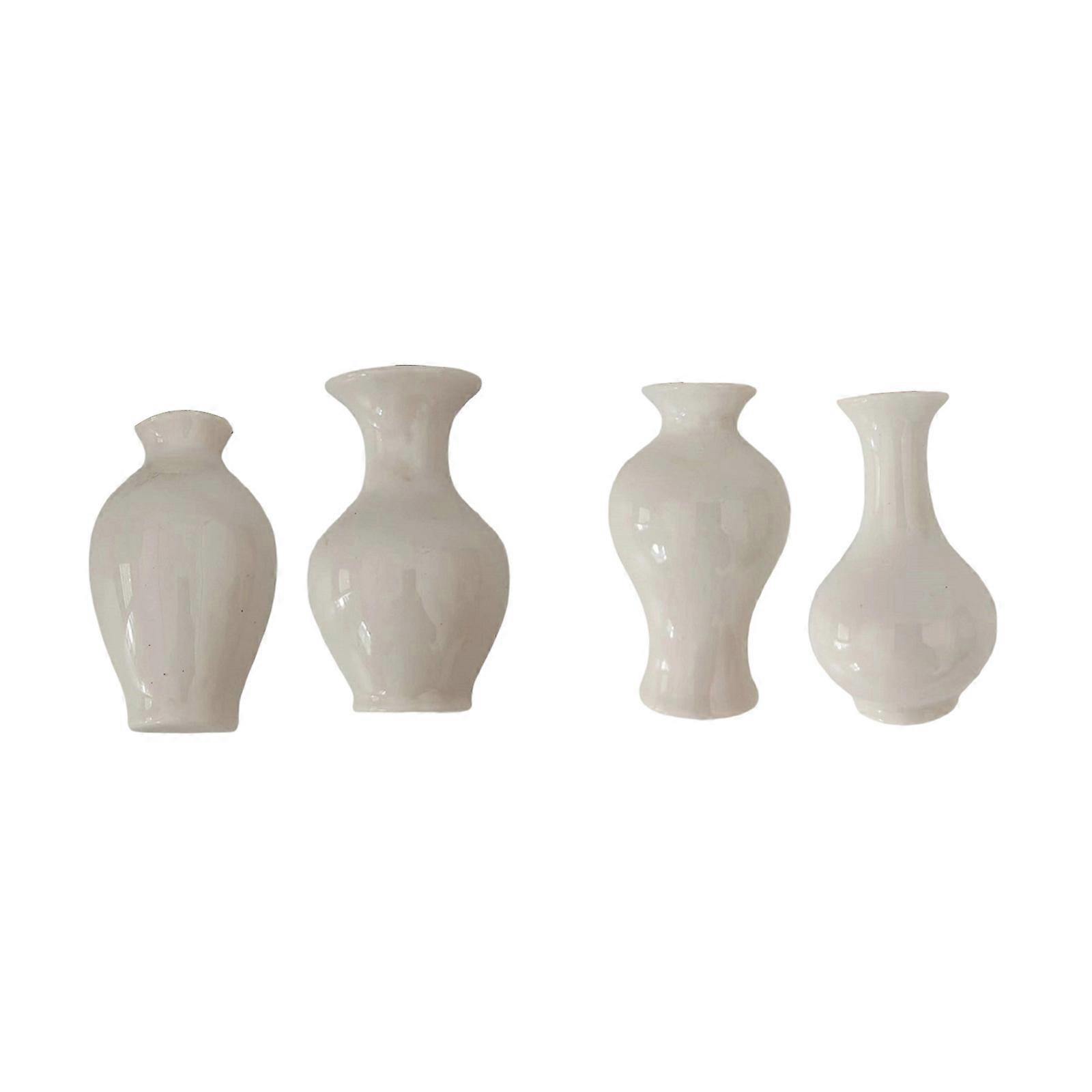 4Pcs Miniature Magnetic Ceramics Flower Pots with Strong Magnets Small Planter Vases for Refrigerator Locker Decorations