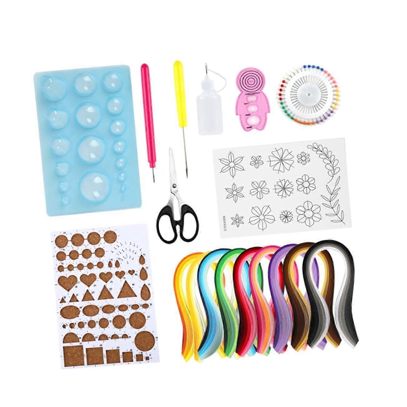 Paper Quilling Strips Set for Beginners - 100 Assorted Craft Strips in Various Colors for Home and School Projects