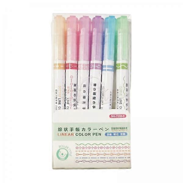 3x 6x Double Tip Highlighter Verschiedene Farben End Marker Pen Quick Dry Planner