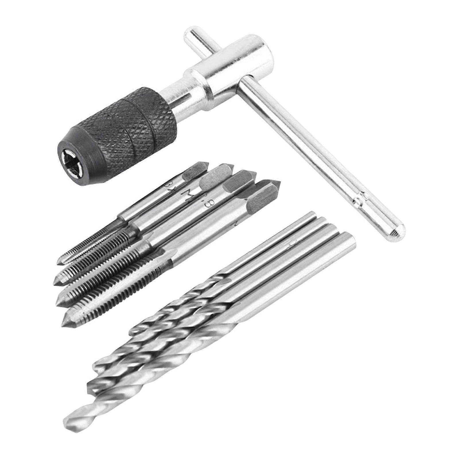 9pcs T Handle Tap Wrench Set Furniture Assembly Tap Wrench Comprehensive Tool set for Metalworking & Automotive Repairs