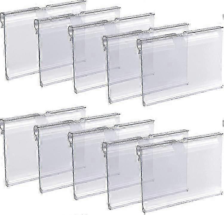 50PCS σαφής πλαστικός κάτοχος ετικετών συρματόσχοινο λιανικό κλιπ ετικετών ετικετών επάνω στο σημάδι εμφάνισης πινακίδων εμπορευμάτων καλαθιού