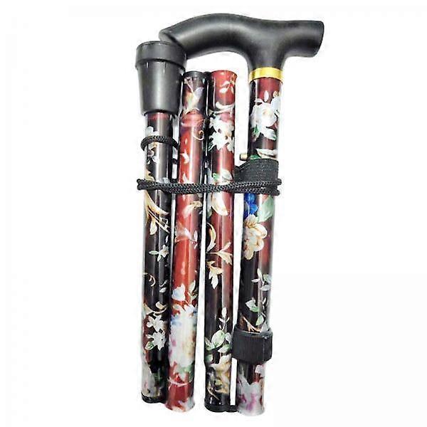 2-3pack Foldable Cane Adjustable 5-Section Hand Walking Stick Camping Pole Black