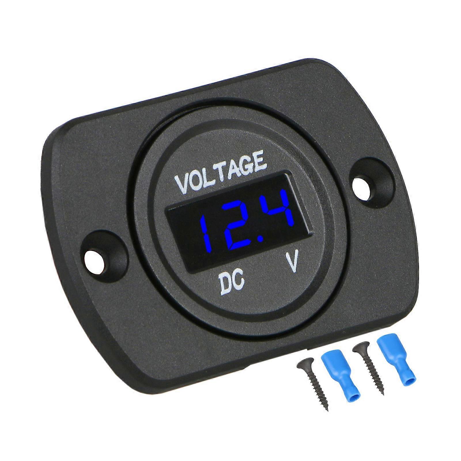 LED Digital Car Voltmeter with Waterproof Display Panel Real Time Voltage Monitoring Compatible for Vehicle Power System