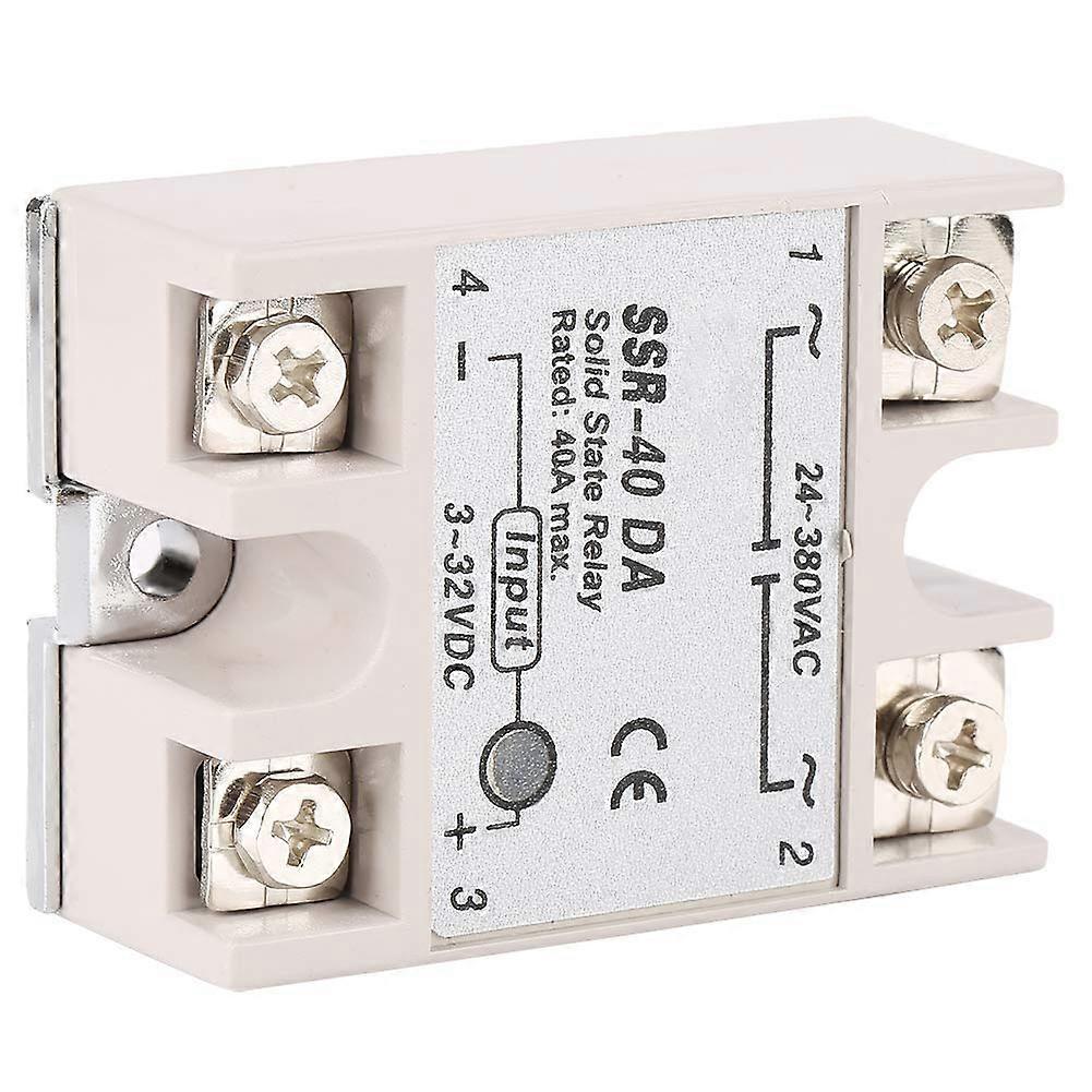 Single-Phase Solid State Relay SSR-40DA 40A 3-32V DC Input 24-380V AC Output High-Performance Relay Module
