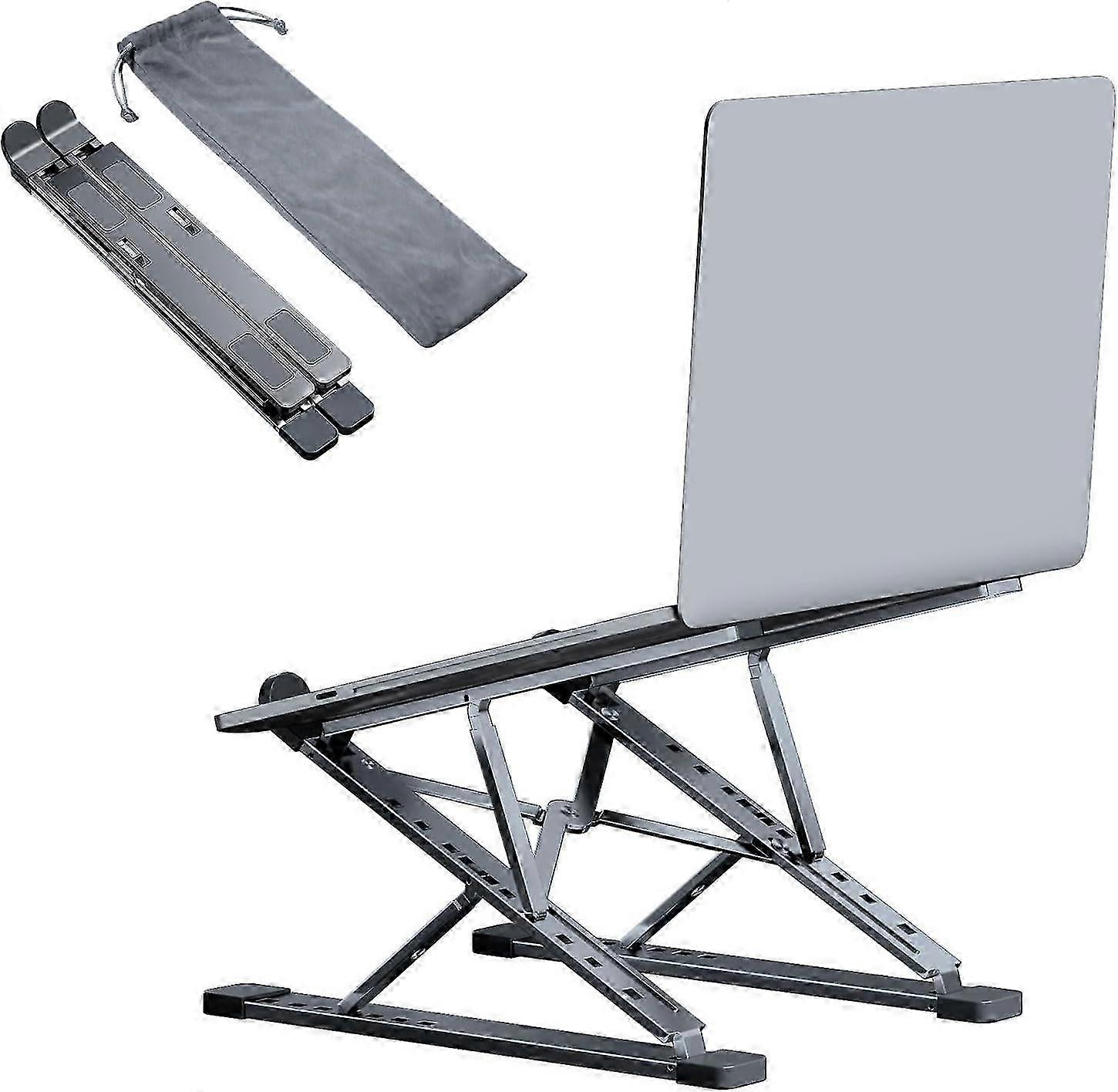 Adjustable Laptop Stand for Desk, 9x7 Levels, Lightweight & Portable for Travel (Silver)