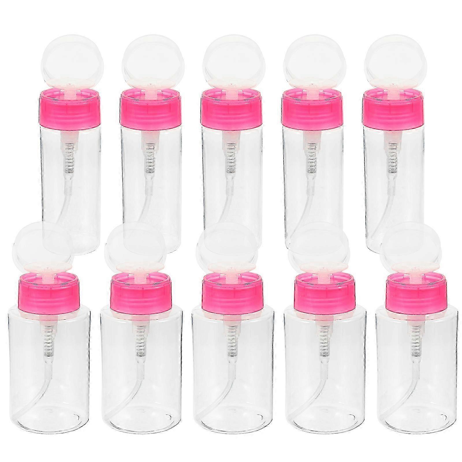 10pcs Refillable Nail Polish Remover Pump Bottles 5.5x5.5x11cm Empty Dispenser