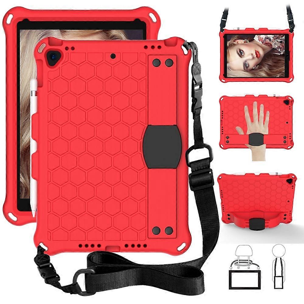 Honeycomb Texture EVA Tablet Hybrid Shell with Shoulder Strap for iPad 10.2 (2021)/(2020)/(2019)/iPa