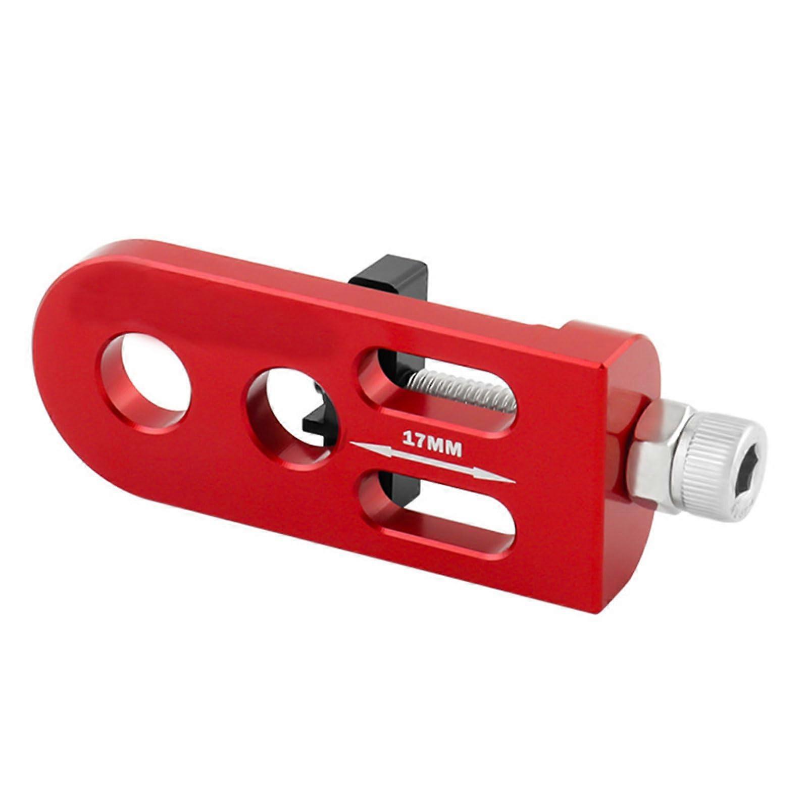 Durable Aluminum Alloy Chain Tensioner for Bicycles, Adjustable Size, Red, Compatible with Most Bike Models