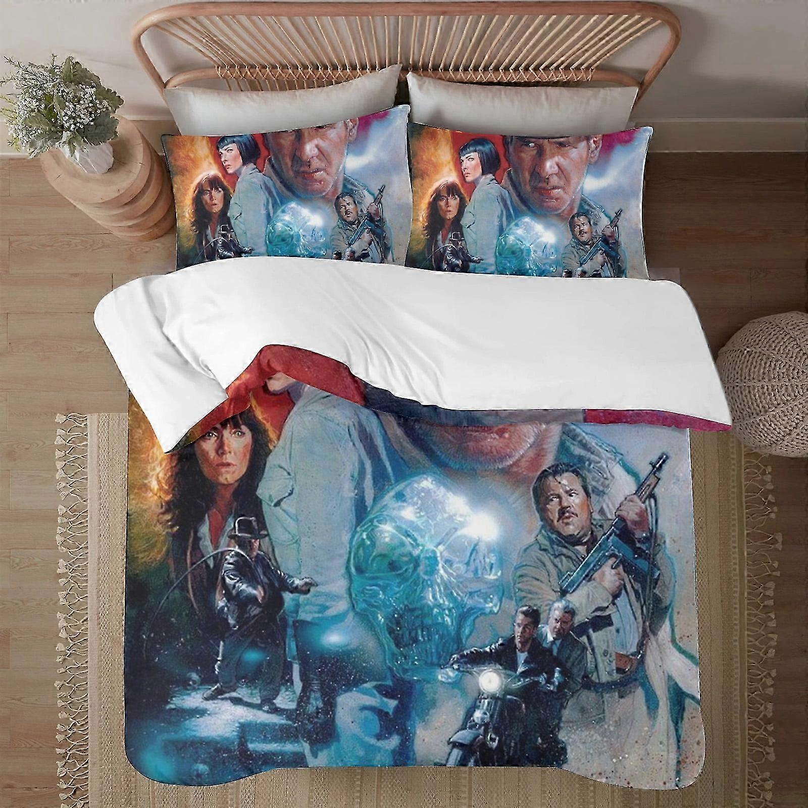 3-Piece Cartoon Bedding Set with Quilt Cover and 2 Pillowcases for Kids and Adults, Featuring a Fun Adventure Theme, Perfect for Boys and Gi
