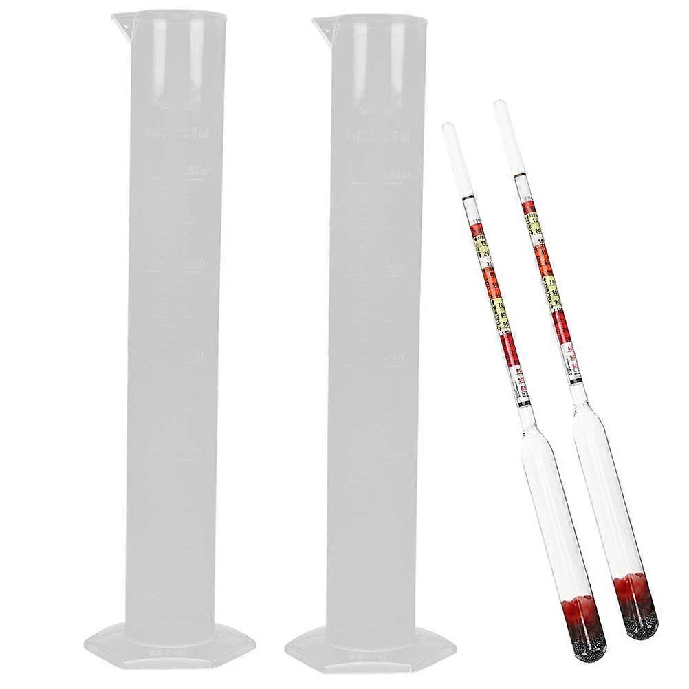 2 Sets Three Range Hydrometer for Wine & Beer Making – Glass & Plastic Alcohol Tester with Gradient Color Bands for Measuring Sugar, Specific , and
