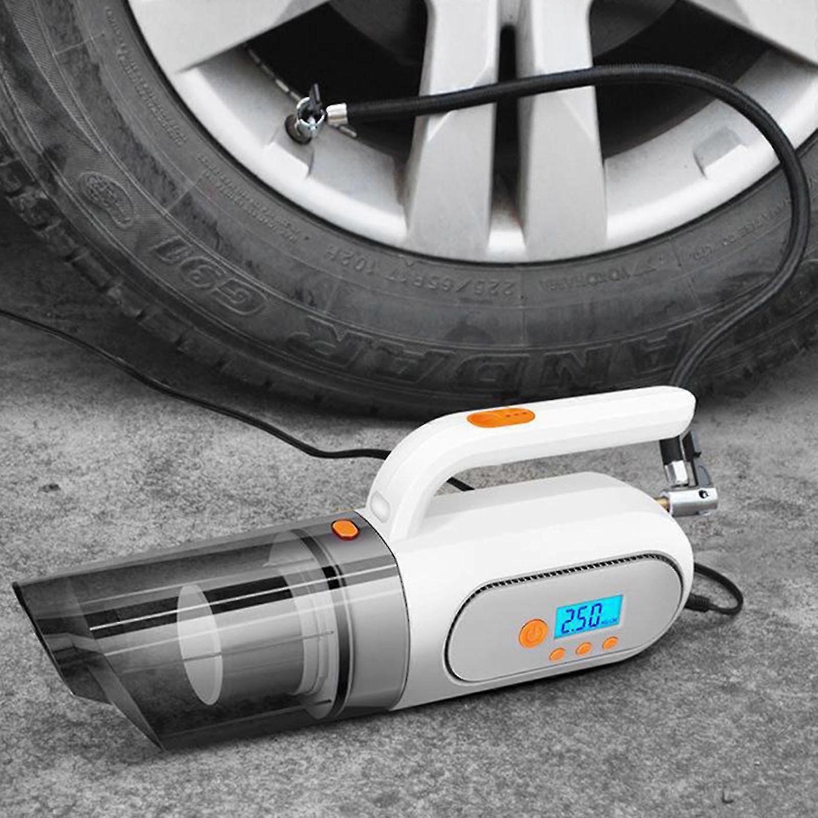 4 In 1 Multifunctional Vacuum Cleaner Suitable for Automotive and Household Use with Tire Pressure Monitoring and Lighting Features