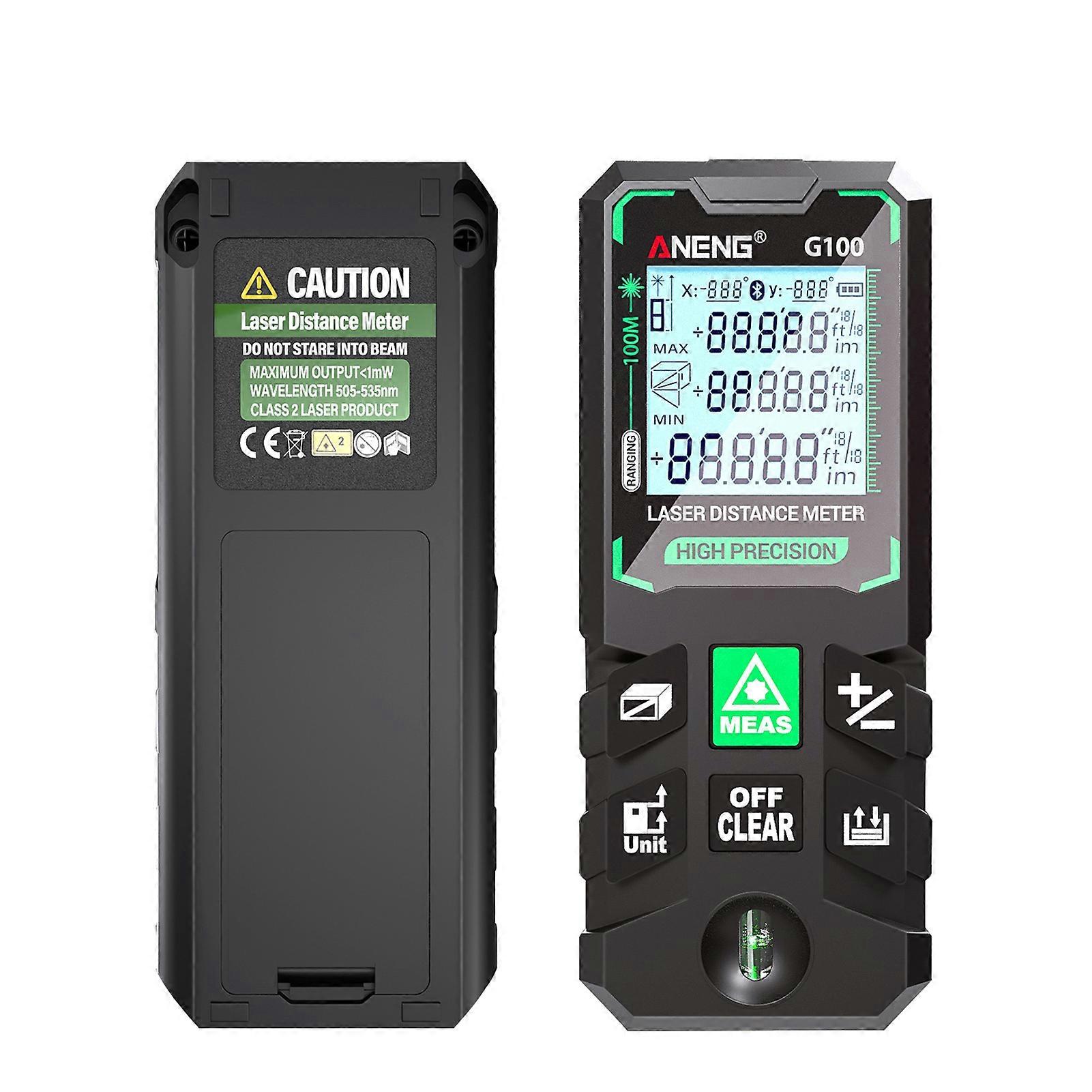 ANENG G100 Smart High-Precision Laser Rangefinder Green Laser Distance Meter 30 Set of Data Storage Autonomous Calibration Multi-function Tool