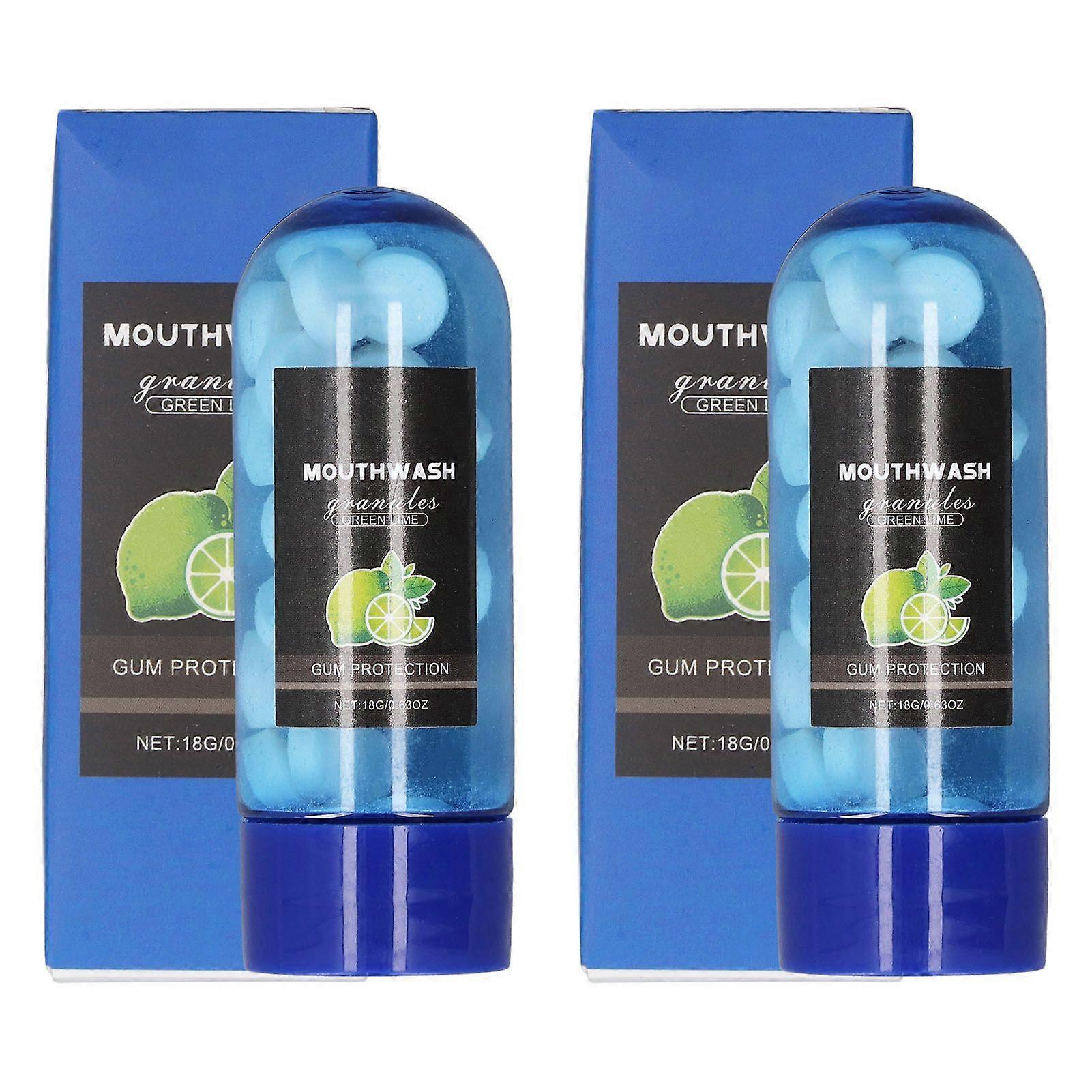 2025 Latest Model 2 Boxes Lime Flavor Mouthwash Tablets Breath Freshening Chew...