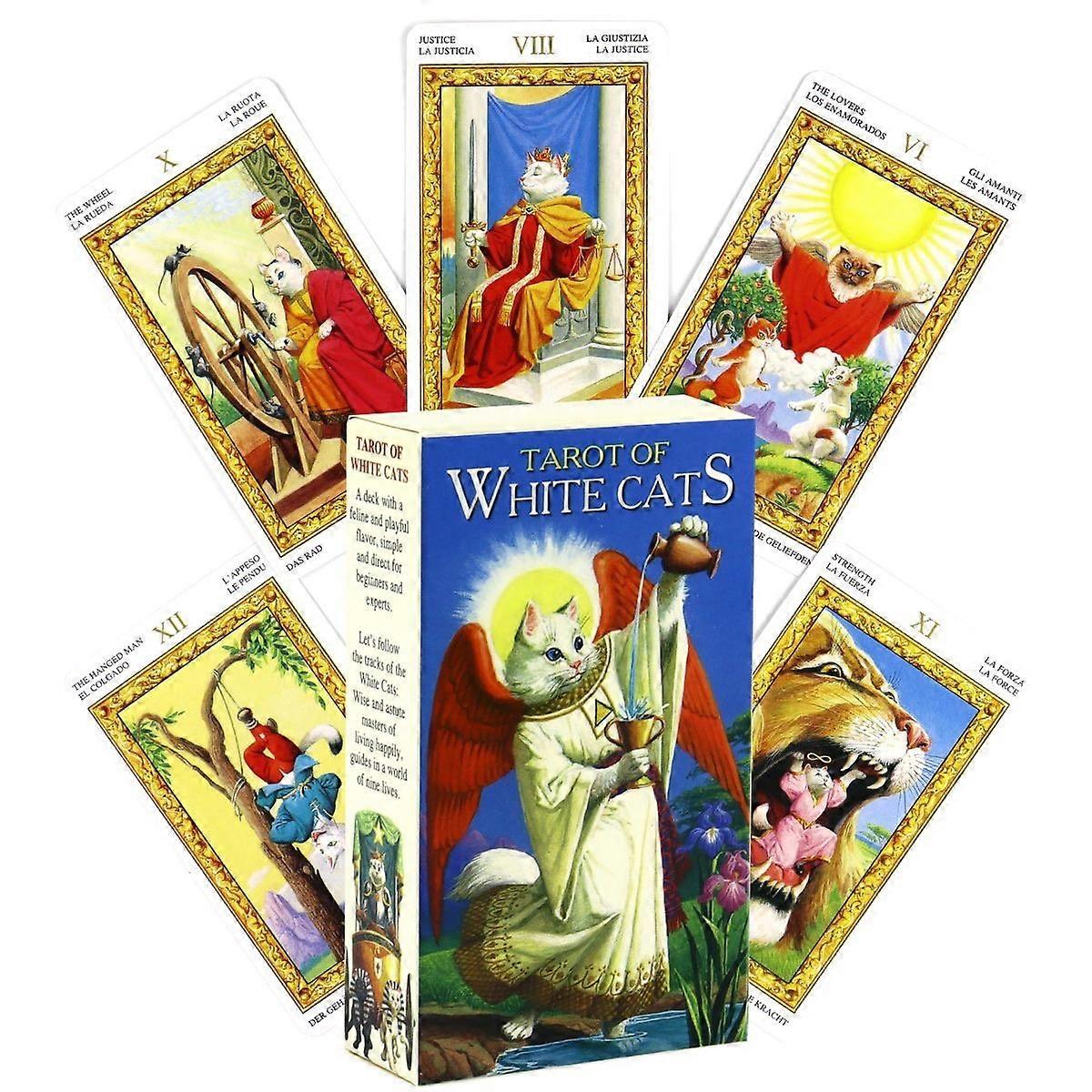 White Cat Tarot Deck: Rider Waite Smith Divination Cards