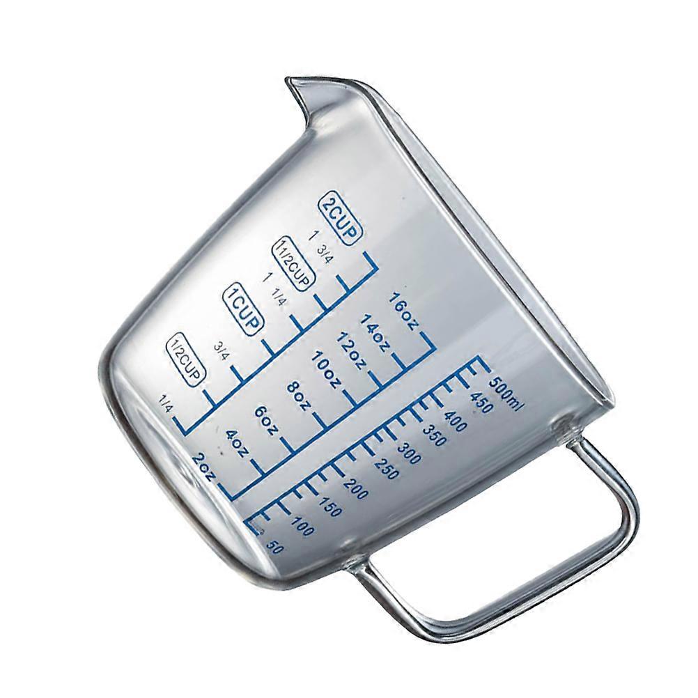 Kitchen Glassware Measuring Glass High Borosilicate Glass Heat Resistant for Experiment Transparent 500ml Adjust Amount 1Pcs
